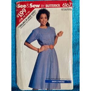 Butterick Sewing pattern 6167 dress shirt sz 12